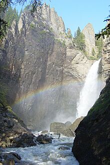 Base of Tower Fall with rainbow.JPG