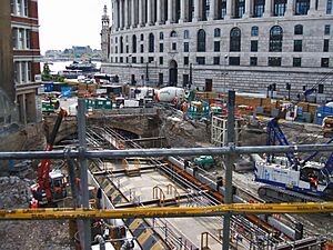 Blackfriars tube station building site