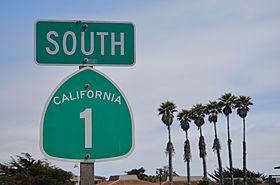 California State Route 1 road sign