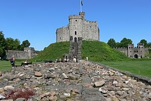 Cardiff castle - Keep 6 Trennmauer