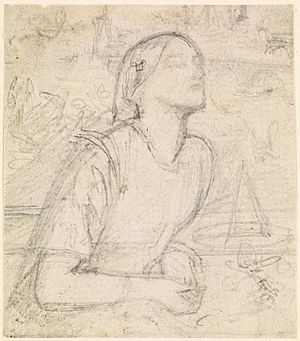 Dante Gabriel Rossetti - Beata Beatrix - Compositional Sketch