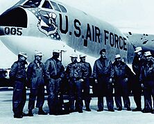 David C. Jones in front of Strategic Air Command B-52