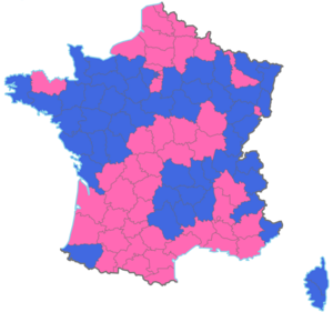 French presidential election result map second round 1974