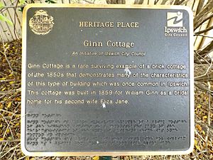 Ginn Cottage plaque, Ipswich, Queensland