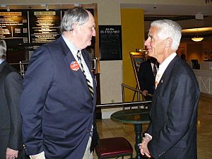 Governor Charlie Crist chatting with former U.S. Senator from New Hampshire Robert C. "Bob" Smith