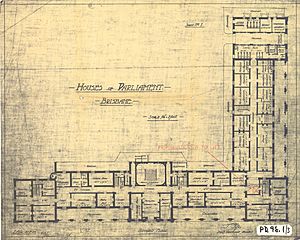 Ground floor plan of Parliament House, Brisbane City, 21 July 1920
