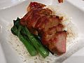 HK Sheung Wan Cafe de Coral lunch rice red barbecue pork meat green vegetable 10-Aug-2012