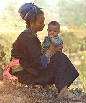 Hmong woman and child in Laos 1973