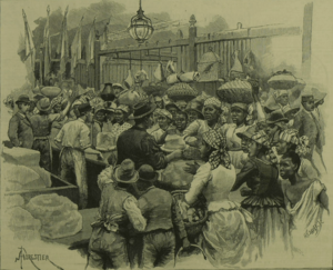 Ice Stall in the Market, Georgetown, Demerara, by Amédée Forestier, 1888