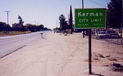 Kerman's eastern city limit at SR-180