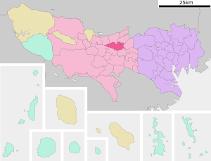 Location of Kodaira in Tokyo