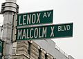 Malcolm X Blvd street sign