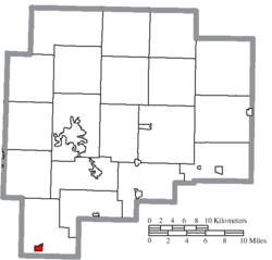 Location of Cumberland in Guernsey County