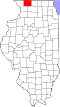 State map highlighting Stephenson County