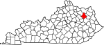 State map highlighting Rowan County