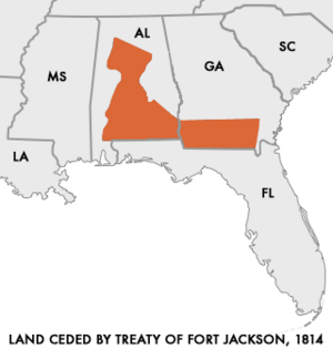 Map of Land Ceded by Treaty of Fort Jackson