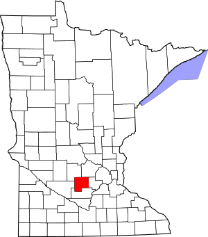 Map of Minnesota highlighting McLeod County
