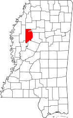 Map of Mississippi highlighting Leflore County