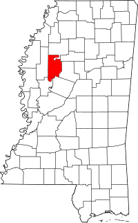 Map of Mississippi highlighting Leflore County