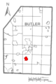 Map of Nixon, Butler County, Pennsylvania Highlighted