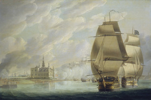 Nelson Forcing the Passage of the Sound, 30 March 1801, prior to the Battle of Copenhagen RMG BHC0522f