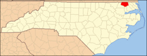 North Carolina Map Highlighting Gates County