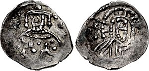 One eighth stavraton, 1448-1453, Constantinople
