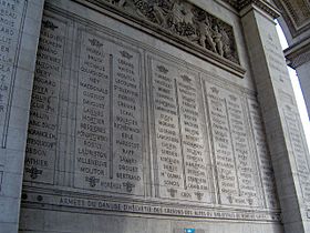 Paris Arc de Triomphe inscriptions 3