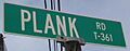 Plank Road Sign