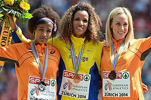 Podium 5000m women Zurich 2014