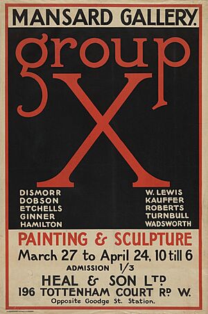 Poster for the Group X exhibition 26 March – 24 April 1920