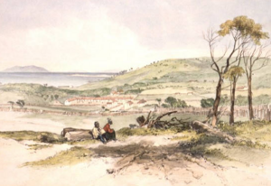 Residence of the Aborigines, Flinders Island, by John Skinner Prout