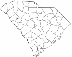 Location of Greenwood, South Carolina