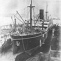 SS Berrima in build at Caird and Co in 1913