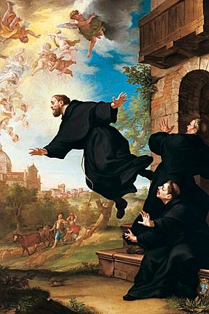 San Giuseppe da Copertino si eleva in volo alla vista della Basilica di Loreto.jpg