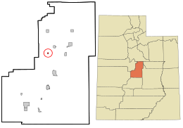 Location in Sanpete County and the state of Utah.