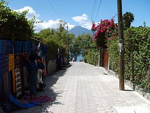 Street in Santa Catarina Palopó leading to Lake Atitlán