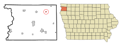 Location of Boyden, Iowa