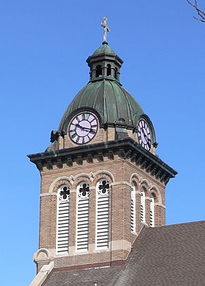 St. Leonard's (Madison, Nebraska) steeple from SE 1