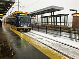 Stadium Village station in the snow