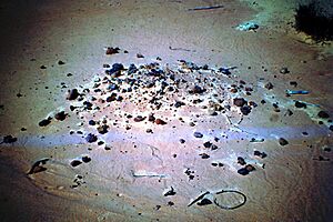 Surface find of Aboriginal camp. Menindee Lakes, N.S.W
