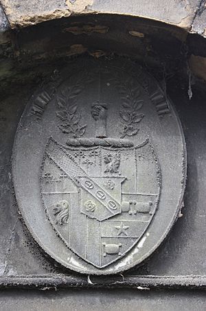 The family crest of James Erskine, Lord Alva