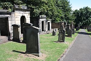 The north section of New Calton Cemetery containing re-interments from Old Calton Cemetery