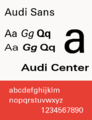 Typeface sample Audi Sans