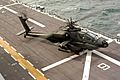 U.S. Army AH-64 prepares to launch from USS Nassau Feb 2005