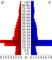 USA Harrisonburg city, Virginia age pyramid