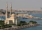 US Navy 031013-N-6187M-001 The nuclear powered aircraft carrier USS Enterprise (CVN 65) passes an Islamic mosque on the western bank of the Suez Canal while transiting to the Red Sea.jpg