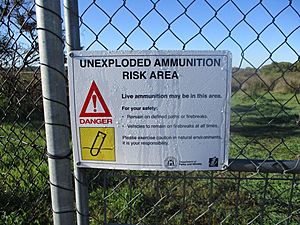 Unexploded Amunition Risk Area, Lake Walyungup, August 2019