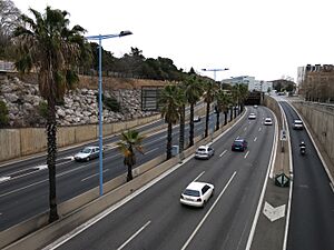 085 Ronda de Dalt (Barcelona), des del pont de l'avinguda del Tibidabo