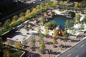 Aerial view of pershing park